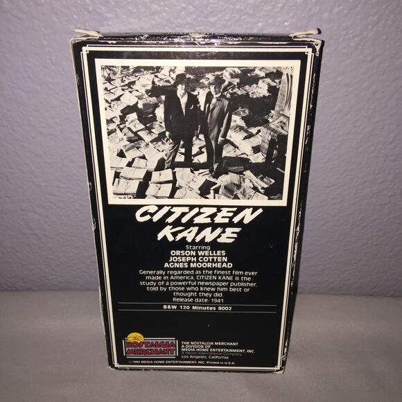 Vhs Used Citizen Kane Tape Orson Wells Cotten Moorhead Damage Please View Pics - Picture 6 of 12